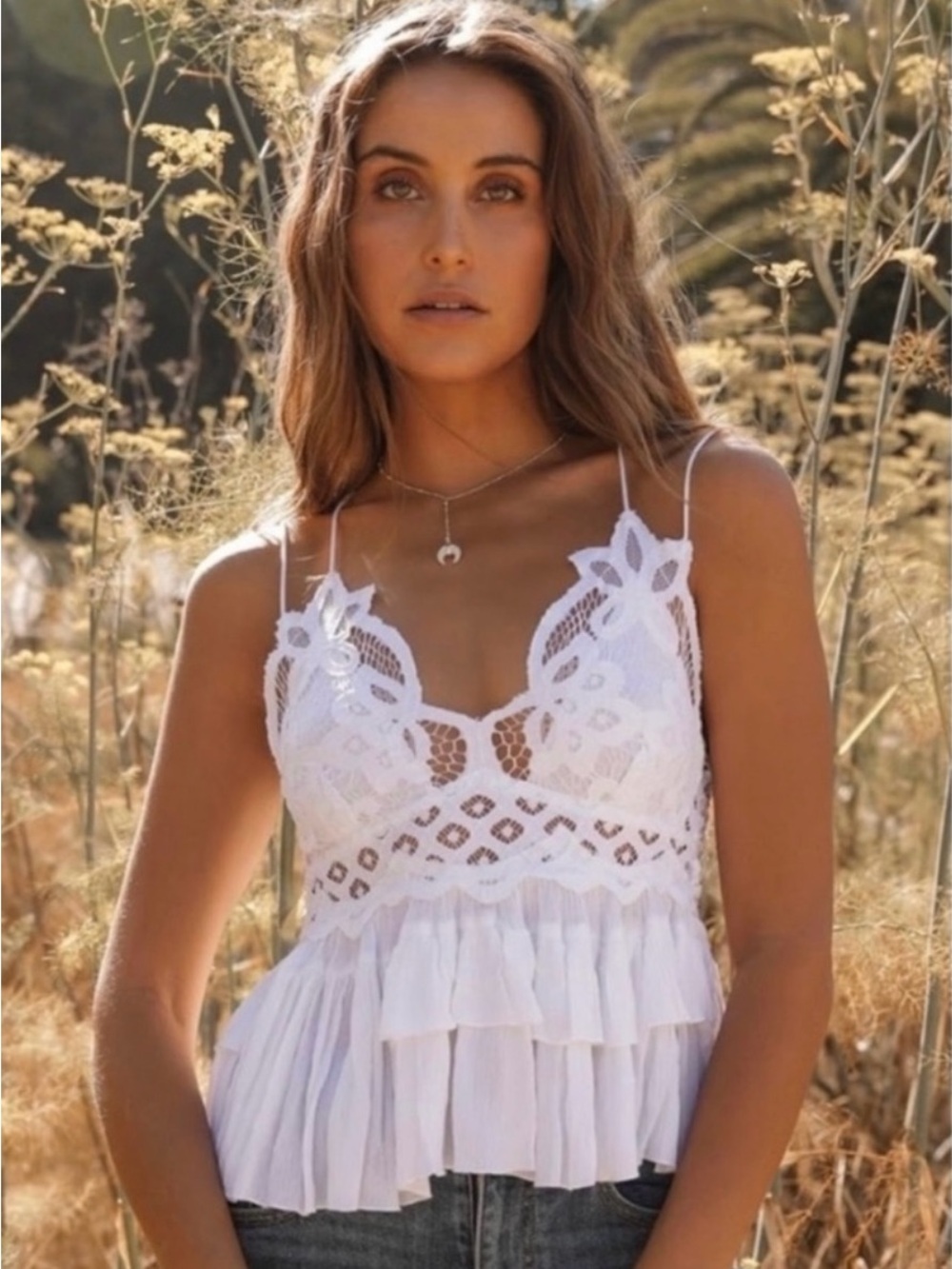NWT Free People - Adela Top - White Cami